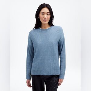 Madewell Ribbed Alpaca-Blend Crewneck Sweater Heather Blue